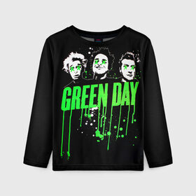 Детский лонгслив 3D с принтом Green Day 4 в Екатеринбурге, 100% полиэстер | длинные рукава, круглый вырез горловины, полуприлегающий силуэт
 | Тематика изображения на принте: american idiot | green day | грин дей | грин дэй