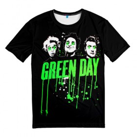 Мужская футболка 3D с принтом Green Day 4 в Екатеринбурге, 100% полиэфир | прямой крой, круглый вырез горловины, длина до линии бедер | Тематика изображения на принте: american idiot | green day | грин дей | грин дэй