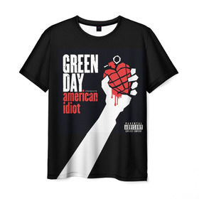Мужская футболка 3D с принтом Green Day 3 в Екатеринбурге, 100% полиэфир | прямой крой, круглый вырез горловины, длина до линии бедер | american idiot | green day | грин дей | грин дэй