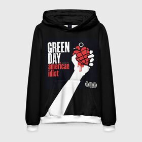 Мужская толстовка 3D с принтом Green Day 3 в Екатеринбурге, 100% полиэстер | двухслойный капюшон со шнурком для регулировки, мягкие манжеты на рукавах и по низу толстовки, спереди карман-кенгуру с мягким внутренним слоем. | Тематика изображения на принте: american idiot | green day | грин дей | грин дэй