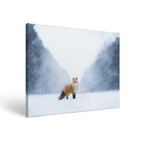 Холст прямоугольный с принтом лесная красотка в Екатеринбурге, 100% ПВХ |  | Тематика изображения на принте: зима | лес | лиса | рыжая | снег | тайга