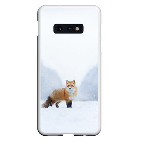 Чехол для Samsung S10E с принтом лесная красотка в Екатеринбурге, Силикон | Область печати: задняя сторона чехла, без боковых панелей | зима | лес | лиса | рыжая | снег | тайга