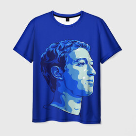 Мужская футболка 3D с принтом Цуккерберг в Екатеринбурге, 100% полиэфир | прямой крой, круглый вырез горловины, длина до линии бедер | facebook | mark zuckerberg | марк цуккерберг | фейсбук