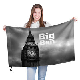 Флаг 3D с принтом Big Ben в Екатеринбурге, 100% полиэстер | плотность ткани — 95 г/м2, размер — 67 х 109 см. Принт наносится с одной стороны | england | london | англия | биг бен | лондон