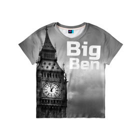 Детская футболка 3D с принтом Big Ben в Екатеринбурге, 100% гипоаллергенный полиэфир | прямой крой, круглый вырез горловины, длина до линии бедер, чуть спущенное плечо, ткань немного тянется | england | london | англия | биг бен | лондон