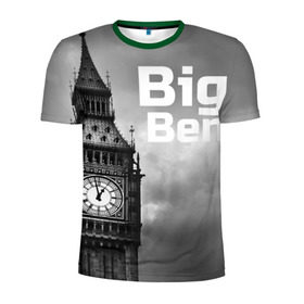 Мужская футболка 3D спортивная с принтом Big Ben в Екатеринбурге, 100% полиэстер с улучшенными характеристиками | приталенный силуэт, круглая горловина, широкие плечи, сужается к линии бедра | Тематика изображения на принте: england | london | англия | биг бен | лондон