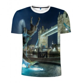 Мужская футболка 3D спортивная с принтом England (Англия) в Екатеринбурге, 100% полиэстер с улучшенными характеристиками | приталенный силуэт, круглая горловина, широкие плечи, сужается к линии бедра | 