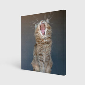 Холст квадратный с принтом Мартовский кот в Екатеринбурге, 100% ПВХ |  | кот | кошка | март | пасть | усы