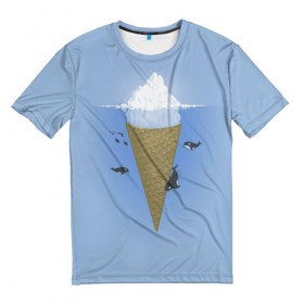 Мужская футболка 3D с принтом Мороженое в Екатеринбурге, 100% полиэфир | прямой крой, круглый вырез горловины, длина до линии бедер | food | ice cream | вкусно | еда | мороженое