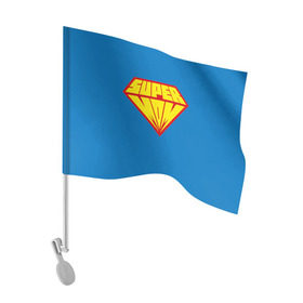 Флаг для автомобиля с принтом Супермама в Екатеринбурге, 100% полиэстер | Размер: 30*21 см | мама
