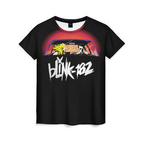 Женская футболка 3D с принтом Blink-182 в Екатеринбурге, 100% полиэфир ( синтетическое хлопкоподобное полотно) | прямой крой, круглый вырез горловины, длина до линии бедер | blink | california | pop | punk | rock | группа | калифорния | панк | рок
