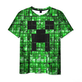 Мужская футболка 3D с принтом Minecraft в Екатеринбурге, 100% полиэфир | прямой крой, круглый вырез горловины, длина до линии бедер | game | green | minecraft | игра | игрок | компьютерные игры | майнкрафт