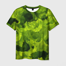 Мужская футболка 3D с принтом Зелень в Екатеринбурге, 100% полиэфир | прямой крой, круглый вырез горловины, длина до линии бедер | веган | зеленый | зелень | лето | овощи | салат | солнце | фрукты