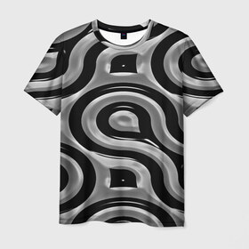 Мужская футболка 3D с принтом Минимализм в Екатеринбурге, 100% полиэфир | прямой крой, круглый вырез горловины, длина до линии бедер | линии | монохромный | узор