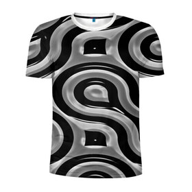 Мужская футболка 3D спортивная с принтом Минимализм в Екатеринбурге, 100% полиэстер с улучшенными характеристиками | приталенный силуэт, круглая горловина, широкие плечи, сужается к линии бедра | линии | монохромный | узор