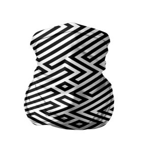 Бандана-труба 3D с принтом optical illusion в Екатеринбурге, 100% полиэстер, ткань с особыми свойствами — Activecool | плотность 150‒180 г/м2; хорошо тянется, но сохраняет форму | Тематика изображения на принте: геометрия | оптическая иллюзия | черно белый