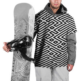 Накидка на куртку 3D с принтом optical illusion в Екатеринбурге, 100% полиэстер |  | Тематика изображения на принте: геометрия | оптическая иллюзия | черно белый