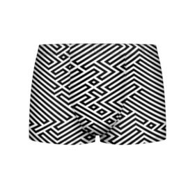 Мужские трусы 3D с принтом optical illusion в Екатеринбурге, 50% хлопок, 50% полиэстер | классическая посадка, на поясе мягкая тканевая резинка | Тематика изображения на принте: геометрия | оптическая иллюзия | черно белый