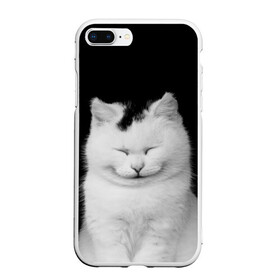 Чехол для iPhone 7Plus/8 Plus матовый с принтом Smile в Екатеринбурге, Силикон | Область печати: задняя сторона чехла, без боковых панелей | cat | kitty | животные | киса | кот | котенок | котэ | кошка