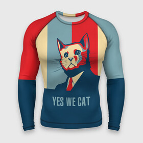 Мужской рашгард 3D с принтом Yes we CAT в Екатеринбурге,  |  | Тематика изображения на принте: cat | kitty | животные | киса | кот | котенок | котэ | кошка