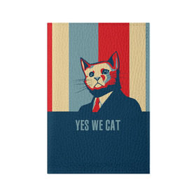 Обложка для паспорта матовая кожа с принтом Yes we CAT в Екатеринбурге, натуральная матовая кожа | размер 19,3 х 13,7 см; прозрачные пластиковые крепления | cat | kitty | животные | киса | кот | котенок | котэ | кошка