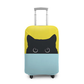 Чехол для чемодана 3D с принтом Moon в Екатеринбурге, 86% полиэфир, 14% спандекс | двустороннее нанесение принта, прорези для ручек и колес | 3d | cat | kitty | животные | иллюстрация | киса | кот | кот спрятался | котенок | котэ | кошка | минимализм | рисунок | цифровое искусство