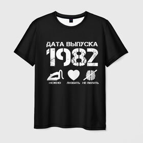 Мужская футболка 3D с принтом Дата выпуска 1982 в Екатеринбурге, 100% полиэфир | прямой крой, круглый вырез горловины, длина до линии бедер | Тематика изображения на принте: 