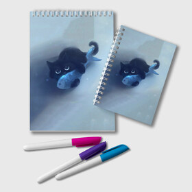 Блокнот с принтом Рыбка в Екатеринбурге, 100% бумага | 48 листов, плотность листов — 60 г/м2, плотность картонной обложки — 250 г/м2. Листы скреплены удобной пружинной спиралью. Цвет линий — светло-серый
 | Тематика изображения на принте: cat | kitty | животные | киса | кот | котенок | котэ | кошка