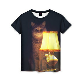 Женская футболка 3D с принтом Истории в Екатеринбурге, 100% полиэфир ( синтетическое хлопкоподобное полотно) | прямой крой, круглый вырез горловины, длина до линии бедер | cat | kitty | животные | киса | кот | котенок | котэ | кошка