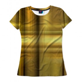 Женская футболка 3D с принтом Yellow Texture в Екатеринбурге, 100% полиэфир ( синтетическое хлопкоподобное полотно) | прямой крой, круглый вырез горловины, длина до линии бедер | бумага | геометрия | грани | желтый | изгиб | линии | полигоны | полосы | постель | сочетания | текстура | треугольники