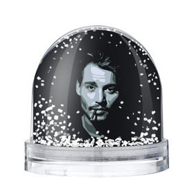 Снежный шар с принтом Джонни Депп в Екатеринбурге, Пластик | Изображение внутри шара печатается на глянцевой фотобумаге с двух сторон | johnny depp | джонни депп