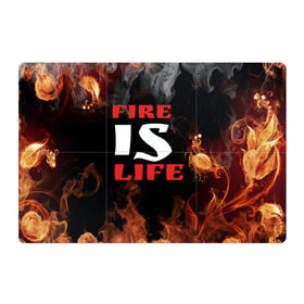 Магнитный плакат 3Х2 с принтом Fire is life (Огонь это жизнь) в Екатеринбурге, Полимерный материал с магнитным слоем | 6 деталей размером 9*9 см | Тематика изображения на принте: fire | is | life | алфавит | английский | большие | буквы | горит | жар | клевая | надпись | огонь | огонь это жизнь | пламя | пожар | полымя | прикольная | пыл | свет | слово | цитата