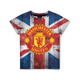 Детская футболка 3D с принтом Manchester United №1! в Екатеринбурге, 100% гипоаллергенный полиэфир | прямой крой, круглый вырез горловины, длина до линии бедер, чуть спущенное плечо, ткань немного тянется | manchester united | манчестер | юнайтед