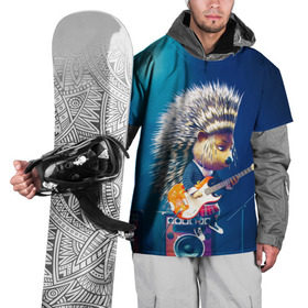 Накидка на куртку 3D с принтом Животный рок в Екатеринбурге, 100% полиэстер |  | бас | гитара | дикобраз | еж | ежик | колонки | музыка | рок