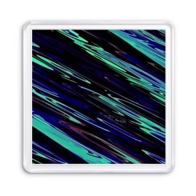 Магнит 55*55 с принтом Azure blue в Екатеринбурге, Пластик | Размер: 65*65 мм; Размер печати: 55*55 мм | Тематика изображения на принте: линии | полосы | синие | черный