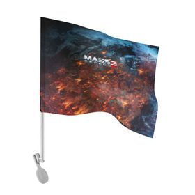 Флаг для автомобиля с принтом Mass Effect в Екатеринбурге, 100% полиэстер | Размер: 30*21 см | n7 | shepard | галактика | жнец | космос | масс | нормандия | планета | шепард | эффект