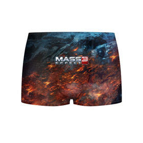 Мужские трусы 3D с принтом Mass Effect в Екатеринбурге, 50% хлопок, 50% полиэстер | классическая посадка, на поясе мягкая тканевая резинка | n7 | shepard | галактика | жнец | космос | масс | нормандия | планета | шепард | эффект
