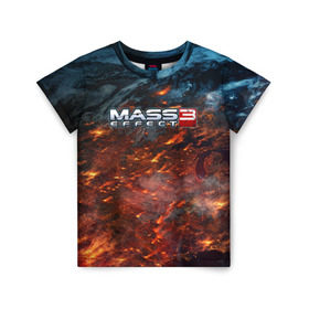 Детская футболка 3D с принтом Mass Effect в Екатеринбурге, 100% гипоаллергенный полиэфир | прямой крой, круглый вырез горловины, длина до линии бедер, чуть спущенное плечо, ткань немного тянется | Тематика изображения на принте: n7 | shepard | галактика | жнец | космос | масс | нормандия | планета | шепард | эффект