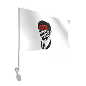 Флаг для автомобиля с принтом Твин Пикс в Екатеринбурге, 100% полиэстер | Размер: 30*21 см | Тематика изображения на принте: twin peaks | дэвид линч | совы | твин пикс | чертовски хороший кофе