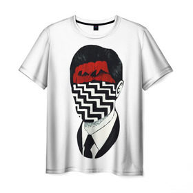 Мужская футболка 3D с принтом Твин Пикс в Екатеринбурге, 100% полиэфир | прямой крой, круглый вырез горловины, длина до линии бедер | twin peaks | дэвид линч | совы | твин пикс | чертовски хороший кофе