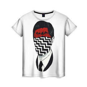 Женская футболка 3D с принтом Твин Пикс в Екатеринбурге, 100% полиэфир ( синтетическое хлопкоподобное полотно) | прямой крой, круглый вырез горловины, длина до линии бедер | twin peaks | дэвид линч | совы | твин пикс | чертовски хороший кофе
