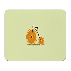 Коврик прямоугольный с принтом Апельсиновый велосипед в Екатеринбурге, натуральный каучук | размер 230 х 185 мм; запечатка лицевой стороны | 