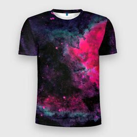 Мужская футболка 3D спортивная с принтом Загадочный космос в Екатеринбурге, 100% полиэстер с улучшенными характеристиками | приталенный силуэт, круглая горловина, широкие плечи, сужается к линии бедра | space | star | вселенная | звезды | космический | космос | созвездие