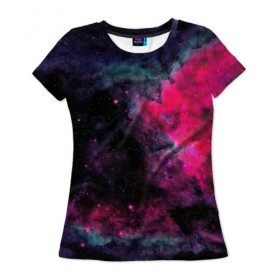Женская футболка 3D с принтом Загадочный космос в Екатеринбурге, 100% полиэфир ( синтетическое хлопкоподобное полотно) | прямой крой, круглый вырез горловины, длина до линии бедер | space | star | вселенная | звезды | космический | космос | созвездие