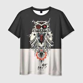 Мужская футболка 3D с принтом Owl в Екатеринбурге, 100% полиэфир | прямой крой, круглый вырез горловины, длина до линии бедер | three days grace