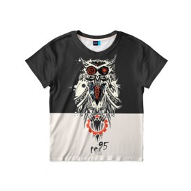 Детская футболка 3D с принтом Owl в Екатеринбурге, 100% гипоаллергенный полиэфир | прямой крой, круглый вырез горловины, длина до линии бедер, чуть спущенное плечо, ткань немного тянется | Тематика изображения на принте: three days grace