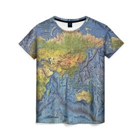 Женская футболка 3D с принтом Карта в Екатеринбурге, 100% полиэфир ( синтетическое хлопкоподобное полотно) | прямой крой, круглый вырез горловины, длина до линии бедер | Тематика изображения на принте: география | земля | мир