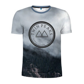 Мужская футболка 3D спортивная с принтом Twin Peaks в Екатеринбурге, 100% полиэстер с улучшенными характеристиками | приталенный силуэт, круглая горловина, широкие плечи, сужается к линии бедра | twin peaks | дэвид линч | лес | лора палмер | сова | твин пикс | туман