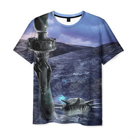 Мужская футболка 3D с принтом Статуя свободы затоплена в Екатеринбурге, 100% полиэфир | прямой крой, круглый вырез горловины, длина до линии бедер | америке | апокалипсис в сша | вода | волна | гибель | глобальное потепление | наводнение | океан вышел из берегов | поток | потоп | трагедия