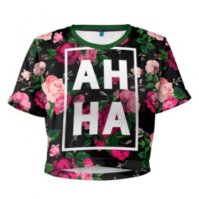 Женская футболка 3D укороченная с принтом Анна в Екатеринбурге, 100% полиэстер | круглая горловина, длина футболки до линии талии, рукава с отворотами | анечка | анна | анька | аня | девочка | девушка | женщина | имена | имя | роза | цвет